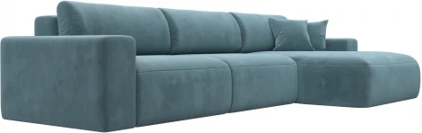 Диван угловой Лига-036 НПБ Классик Лонг правый угол (Бирюзовый/Велюр) Лига Диванов арт.121391