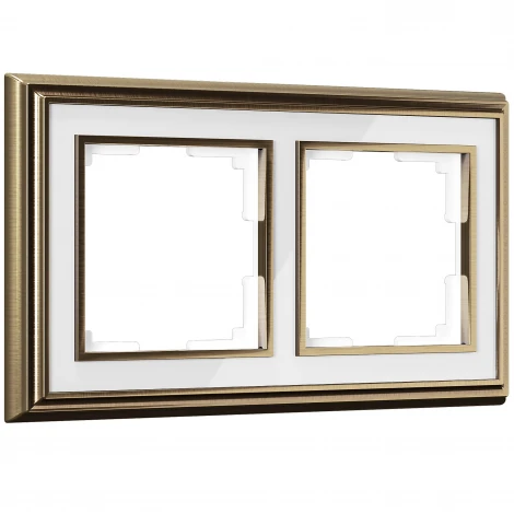 Рамка на 2 поста (бронза/белый) W0021327 (a051206)