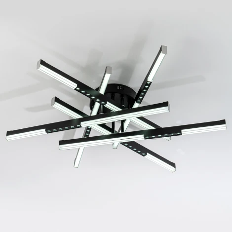 Потолочная люстра светодиодная на штанге с пультом с регулировкой цветовой температуры LED4U L5116-6 BK