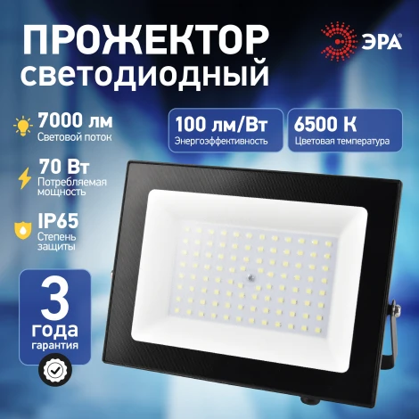 Прожектор уличный светодиодный ЭРА LPR-06 LPR-062-0-65K-070