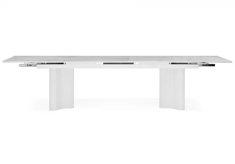 Кухонный стол Woodville Мален 240x110 белый мрамор / белый