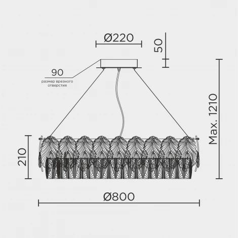Подвесная люстра хрустальная Modelux ML.7445.800 GD