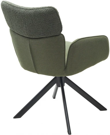 Стул M-City TRIS 360 град. поворот с возвратом, Davis Nowo 37 зеленый, букле/ Point38 зелен / Черн