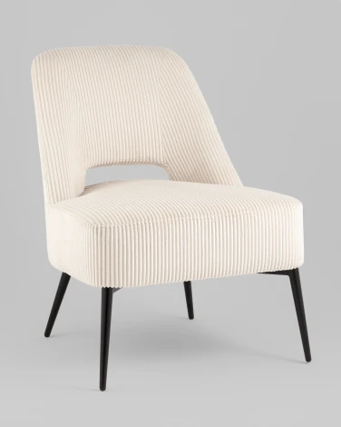 Кресло лаунж Бостон велюр рельефный молочный Stool Group арт.УТ000039982