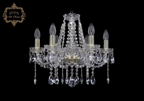 Подвесная люстра Art Classic 11.12 11.12.6.165.Gd.Sp (220V, хрусталь, на цепи, подсвечник, свеча)