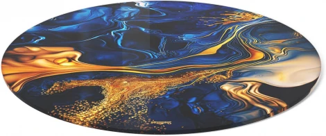 Столик журнальный Sheffilton SHT-TU29/H36/TT32 60 СТЕКЛО/МДФ черный муар/синий сапфир