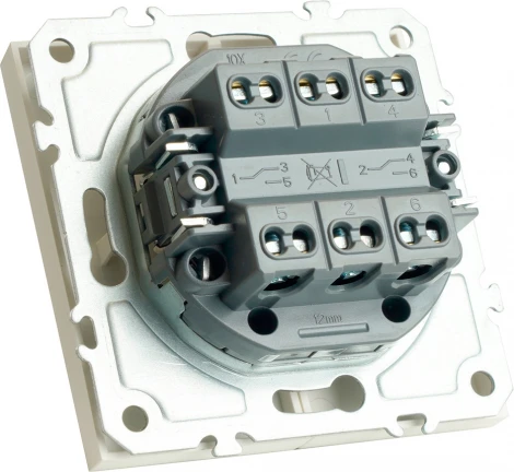 Переключатель двухклавишный (белый) Stekker Эмили 49869