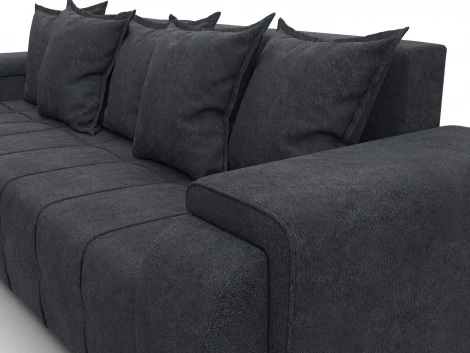 Диван угловой Лига-121 левый угол (ДСП,Брус,Велюр/Темно-серый) Лига Диванов 137356L