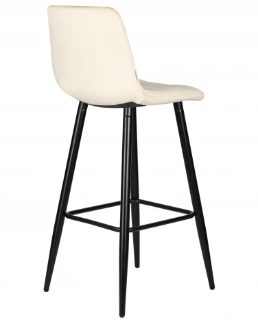 Набор 2 шт стул барный DOBRIN NICOLE (черные матовые ножки, кремовый велюр (108-113))