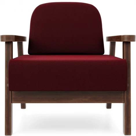 Кресло Arsko Флори орех велюр бордовый