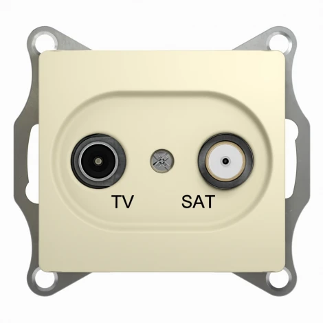 Розетка встраиваемая телевизионнная оконечная TV+SAT (бежевый) Systeme Electric Glossa GSL000297