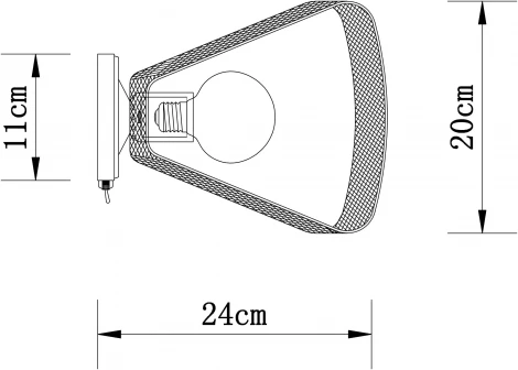 Настенный светильник Arte Lamp Maasym A7044AP-1BK (220V, выключатель)