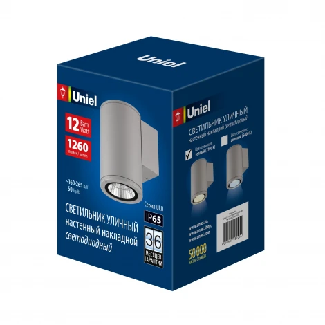 Архитектурная подсветка 2700K светло-серый Uniel ULU-S21С-12W/2700K IP65 LIGHT GREY