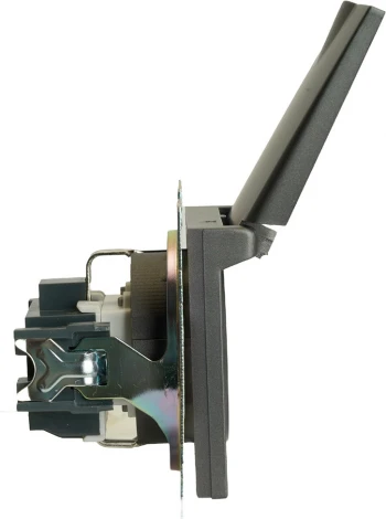 Розетка с заземлением защитной крышкой и шторками (графит) Stekker Катрин 49424