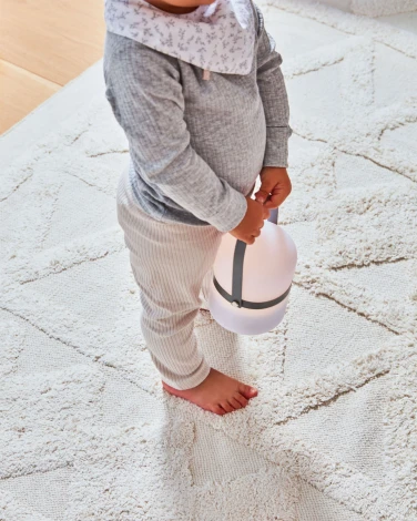 Настольная переносная мини-лампа с аккумулятором светодиодная светло-серая с выключателем IP44 La Forma (ex Julia Grup) Ridley AA7758S03