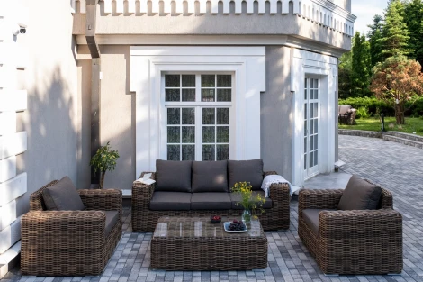 "Палермо" лаунж-зона из искусственного ротанга, цвет соломенный 4SIS арт.УТ-00008190