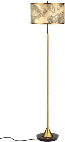 Торшер Odeon Light Bergi 5064/2F античн.бронза/серо-беж./металл/натур.камен."шпон" E27 LED 2*10W (220V, выключатель, круглые)