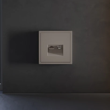 Накладка для розетки TV+RJ45 кат. 6 (капучино) Voltum S70 VLS002714