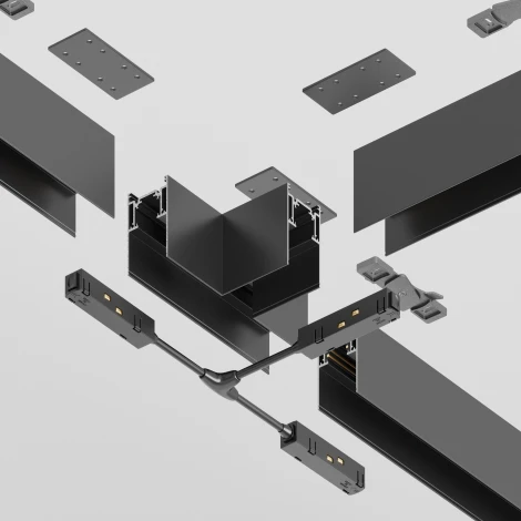 Коннектор Т-образный Gravity накладной черный (магнитный) Maytoni Technical TRA010CT-41B