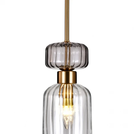 Подвесной светильник Escada Gloss 1141/1S Smoke/Clear E14*60W Antique copper/Smoke/Clear