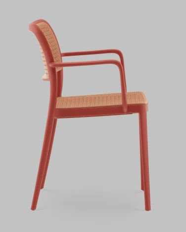 Стул Yona пластиковый с подлокотниками красный Stool Group арт.УТ000040844
