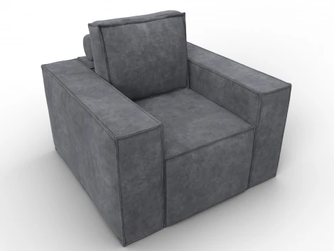 Кресло Лига-081 НПБ (ДСП,Велюр/Темно-серый) Лига Диванов 134978