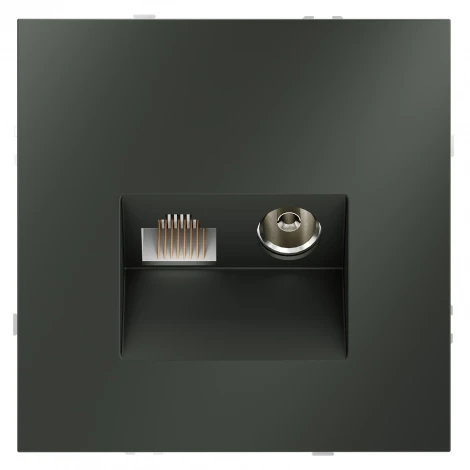 Розетка телевизионная встраиваемая TV+RJ45 Voltum S70 VLS060706 (титан)