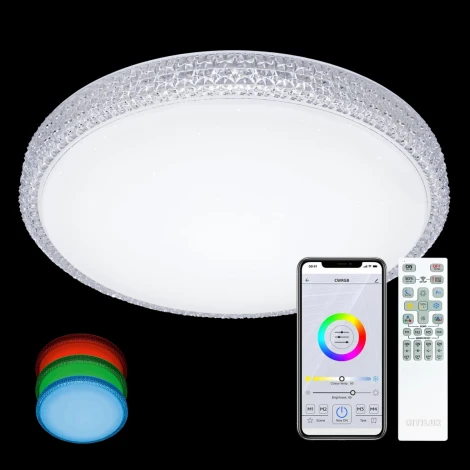 Потолочная люстра RGB Citilux Альпина CL718A60G (LED, 220V, пульт управления, управление смартфоном, голосовое управление, умный дом - Алиса, Маруся, Сири, круглые)