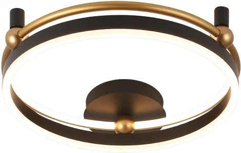 Потолочный светильник круглый Crystal Lux FERNANDO PL48W LED BLACK/GOLD (220V, пульт управления, кольцо)