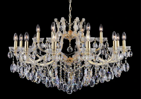 Подвесная люстра Crystal Lux Hollywood SP12+6 GOLD (220V, на цепи, подсвечник, свеча)