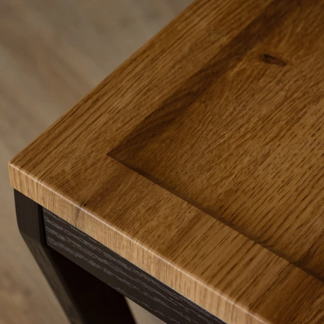 Стол журнальный BeautyStyle 33 дуб вотан/черный/стекло черное Mebelik 009856