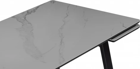 Керамический стол Notta Джек 140(200)х80 серый мрамор larka grey / черный арт.612901
