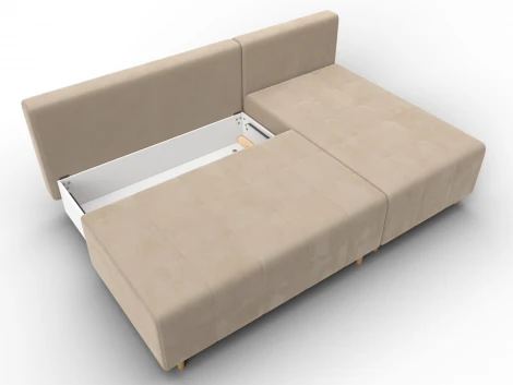 Диван угловой Лига-102 угол универсальный (ДСП,Брус,Фанера,Велюр/Бежевый) Лига Диванов 134789