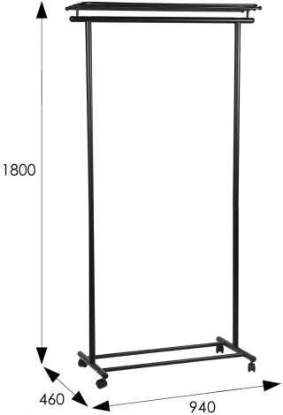Вешалка напольная на колесах М 9 чёрный от фабрики Mebelik