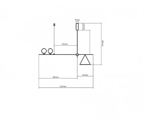 Подвесной светильник Kink Light Пулл 07620-2+1,19 (220V, на тросе, шарики, асимметрия)