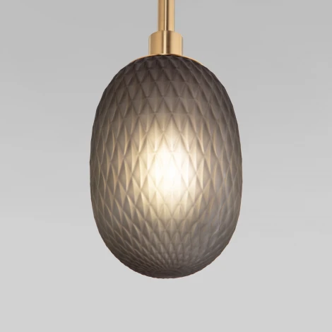 Подвесной светильник Wi-Fi каскадный Eurosvet Pineapple 50266 дымчатый/прозрачный/янтарный (220V, управление смартфоном, голосовое управление, умный дом - Minimir Home, Алиса, Маруся, Салют, на проводе)