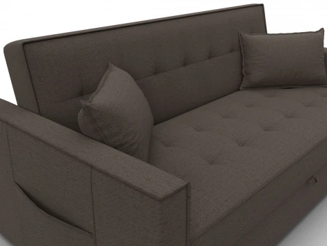 Диван прямой Лига-104 (160) (ЛДСП,Брус,Фанера,Рогожка/Коричневый) Лига Диванов 134875