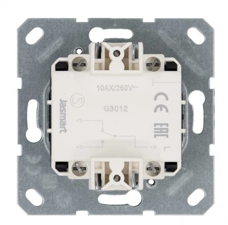 Выключатель одноклавишный проходной (антрацит) Jasmart G-Classic G3012B