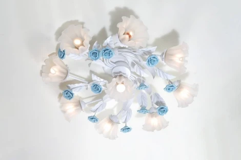 Потолочная люстра Lucia Tucci Fiori Di Rose 112.8.1 (220V, муранское стекло, цветы, ветки, розы)