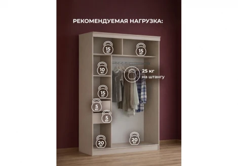 Шкаф-купе Айвор 1,5 м Хандис Woodville 614741