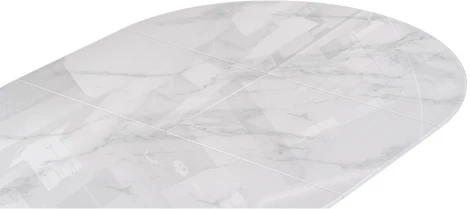 Стеклянный стол Woodville Галвестон 100х76 белый мрамор / белый 532393