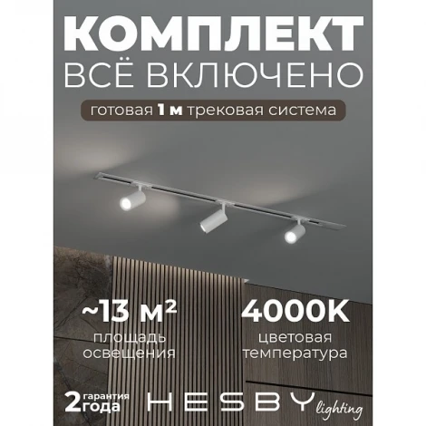 Трековая система в сборе встраиваемая однофазная 220V Hesby Lighting Skylite №3 HSBL_kompl_S003_VI1W4K