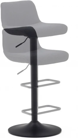 Барный стул Zenda из черной синели и матовой черной стали 81-102 см La Forma (ex Julia Grup) арт.166649