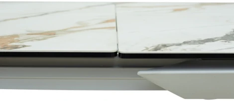 Стол CREMONA 180 KL-188 Контрастный мрамор матовый, итальянская керамика/ белый каркас М-City