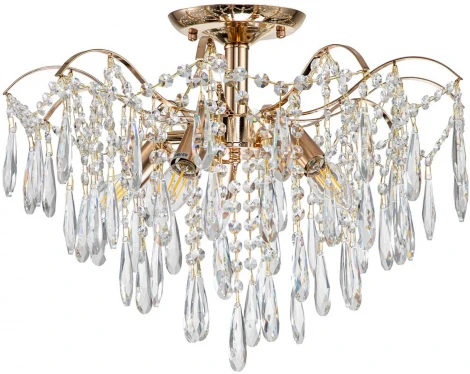 Потолочная люстра на штанге Escada Aurea 1124/5PL (220V, хрусталь, подвески)