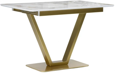 Стол на тумбе Woodville Бугун белый / золото 500006