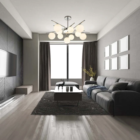 Потолочная люстра на штанге Escada Sphere 642/10P Silver (220V, шарики)