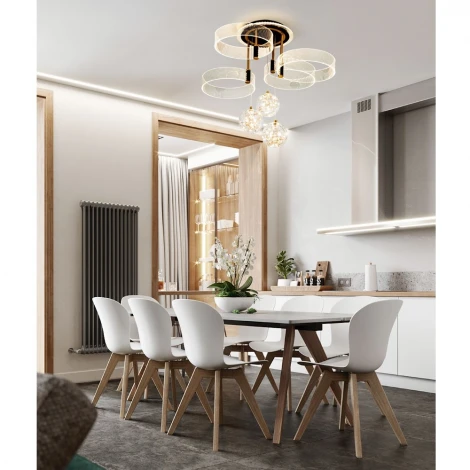 Потолочная люстра светодиодная на штанге с пультом с регулировкой цветовой температуры и яркости LED4U LED4U L1040-750 BK