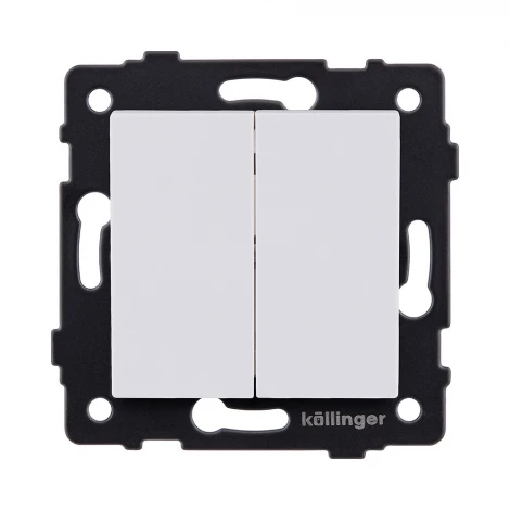 Выключатель 2-клавишный 10А/250В белый матовый Kollinger REA-S-007WM для Aspekt, Eleganz, Reflex