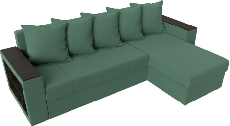 Диван угловой Дубай Лайт правый угол (Зеленый/Рогожка) Лига Диванов арт.121642